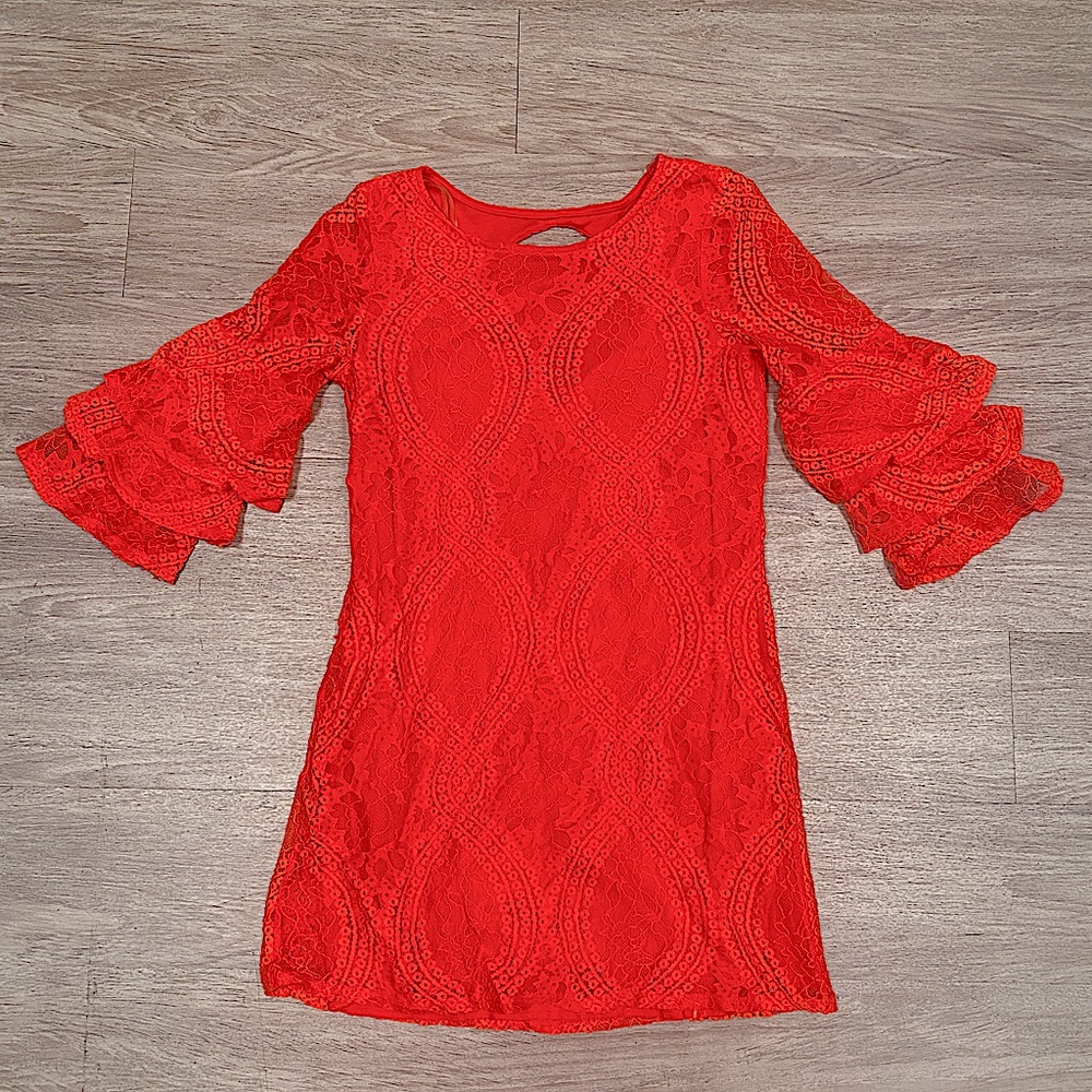 Francesca Red Lacey dress, size- small